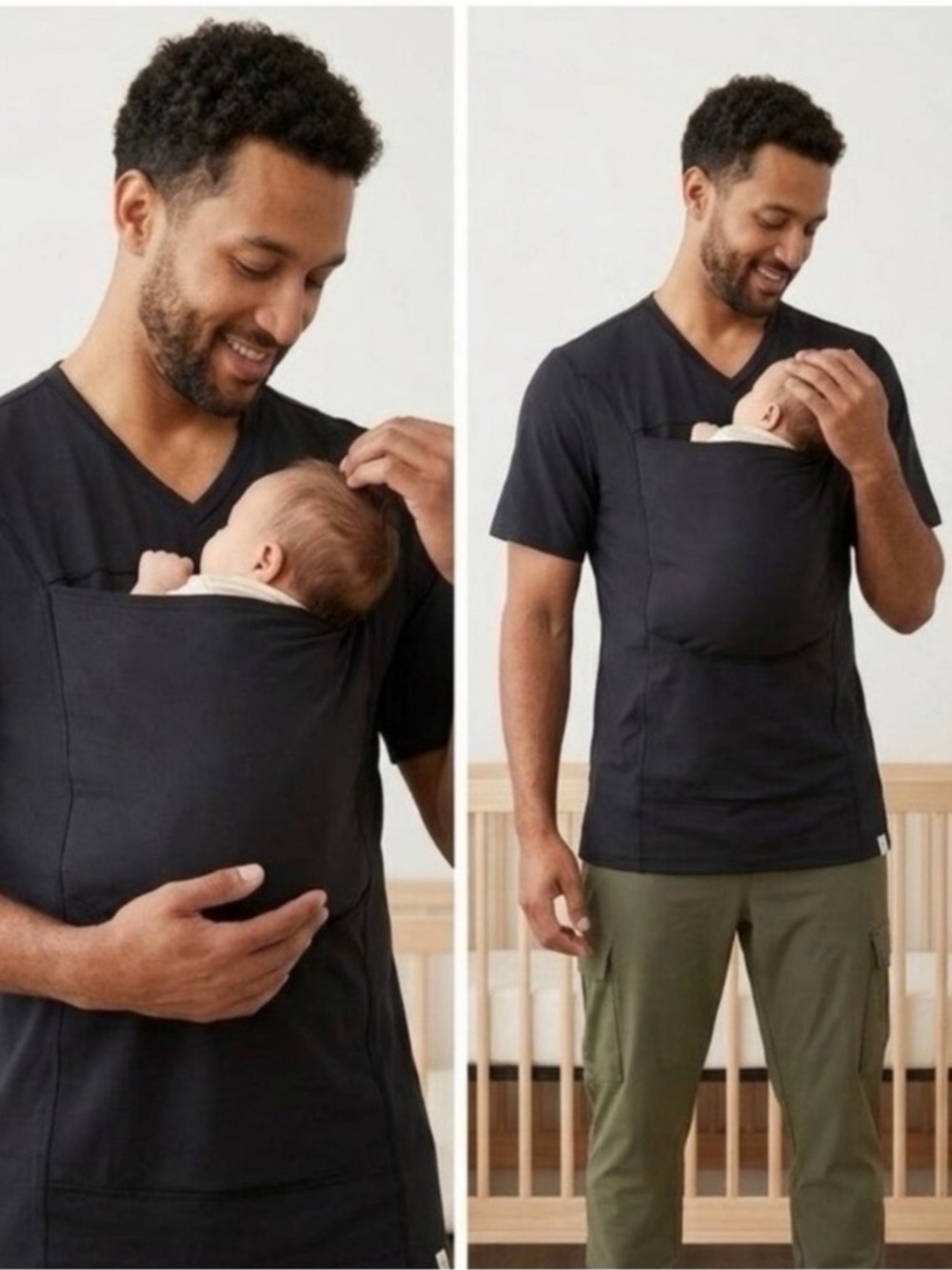 Lalabu Large Black Short Sleeve V neck Tee Park Outdoor Casual